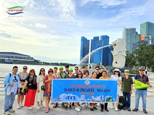 Công viên sư tử biển Merlion Park tour du lịch singapore - malaysia