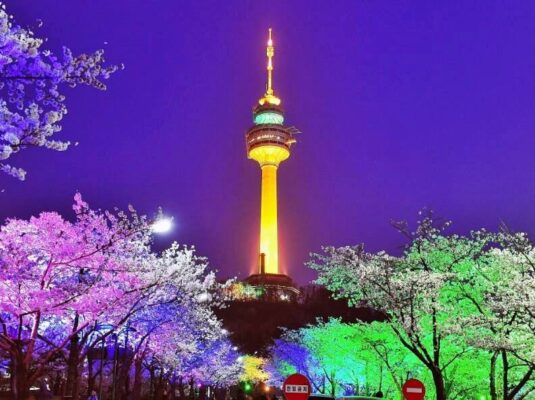 tour hàn quốc Tháp Namsan về đêm